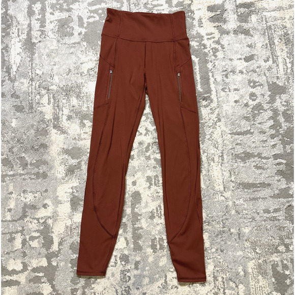 Athleta Rainier Tight Size XXS Burgundy High Rise Reflective Pockets‎ - Picture 1 of 10